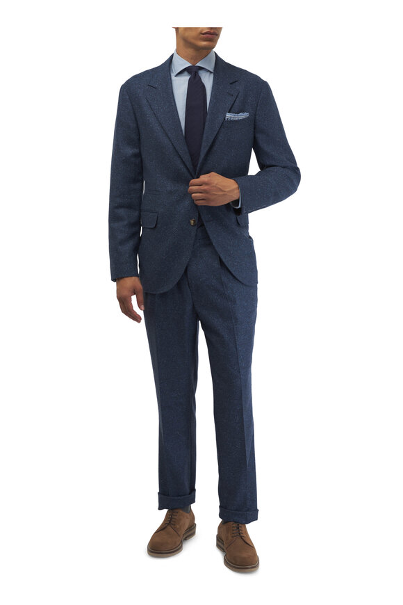 Brunello Cucinelli - Donegal Leisure Blue Wool Blended Suit