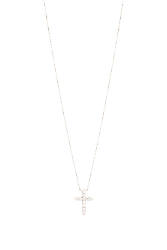 Kwiat Platinum Diamond Cross Pendant Necklace - view 1