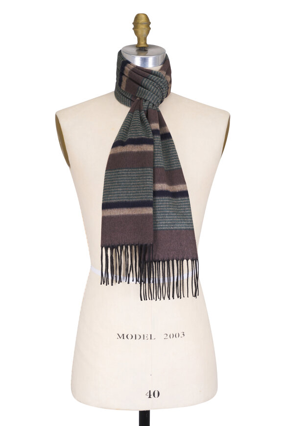 Fratelli Piacenza Rascar Brown, Green & Blue Scarf