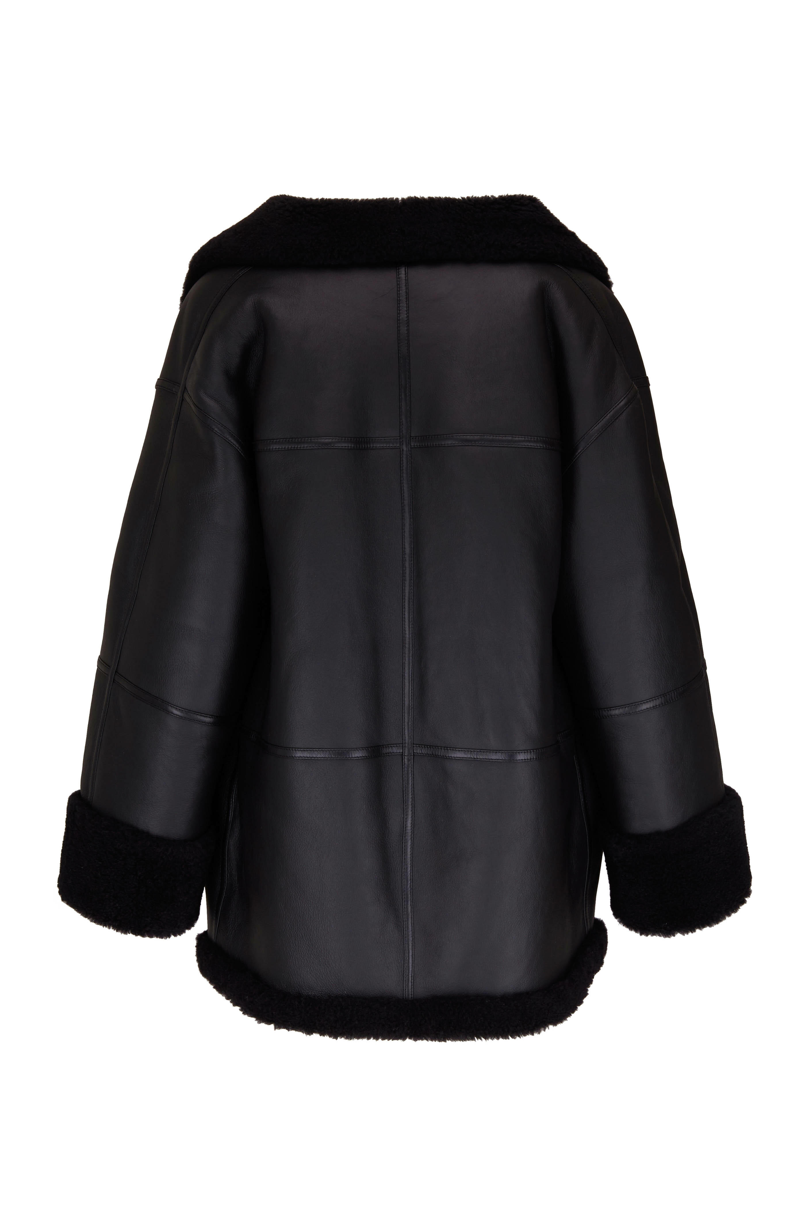 Totême - Signature Black Shearling Jacket | Mitchell Stores