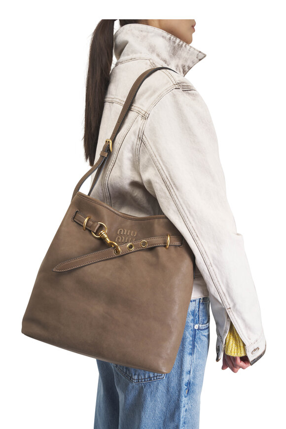Miu Miu Aventure Tundra Leather Bucket Bag - view 2