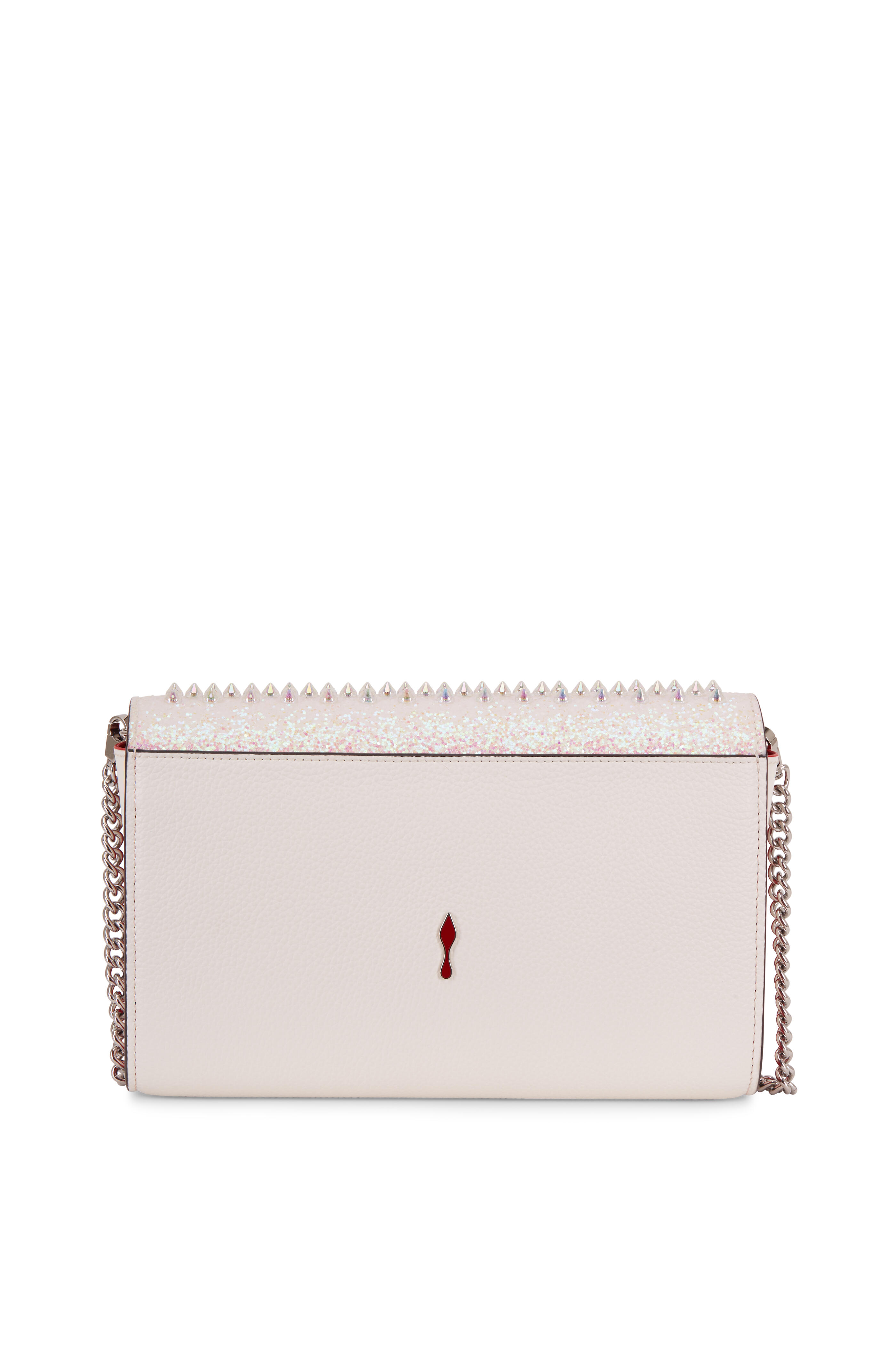 Christian Louboutin - Paloma Metallic Silver Spiked Clutch