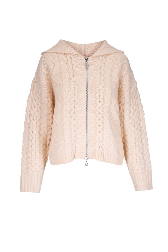 Still Here Dakota Cream Wool Zip Sweater