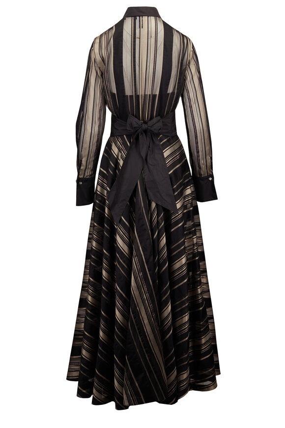 Sara Roka Black & Gold Stripe Mariasole Evening Gown - view 2