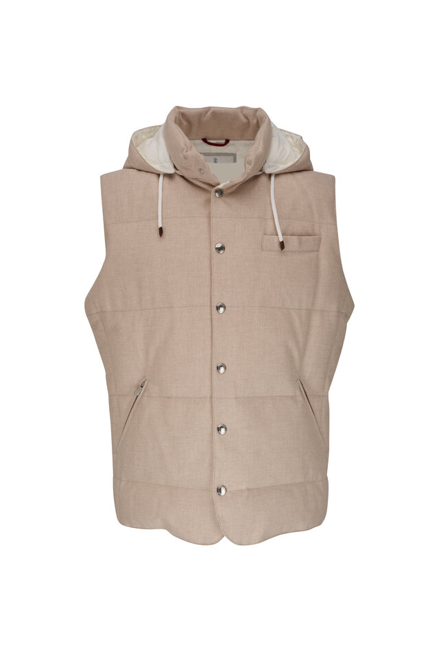 Brunello Cucinelli - Quilted Suede Down Vest | Mitchell Stores