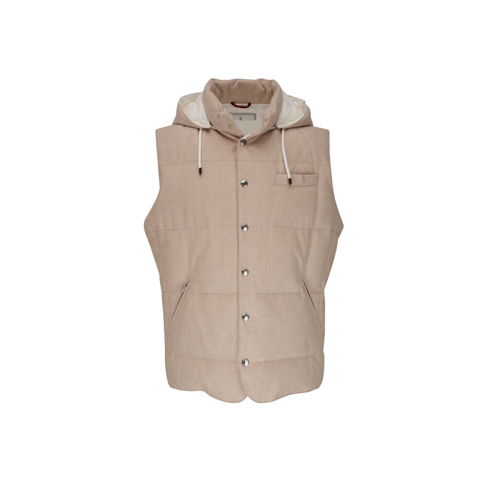 ベスト・ジレ BRUNELLO CUCINELLI Women Vests ML1457345C2910 Beige BRUNELLO CUCINELLI Linen and wool-blend vest | NET-A-PORTER