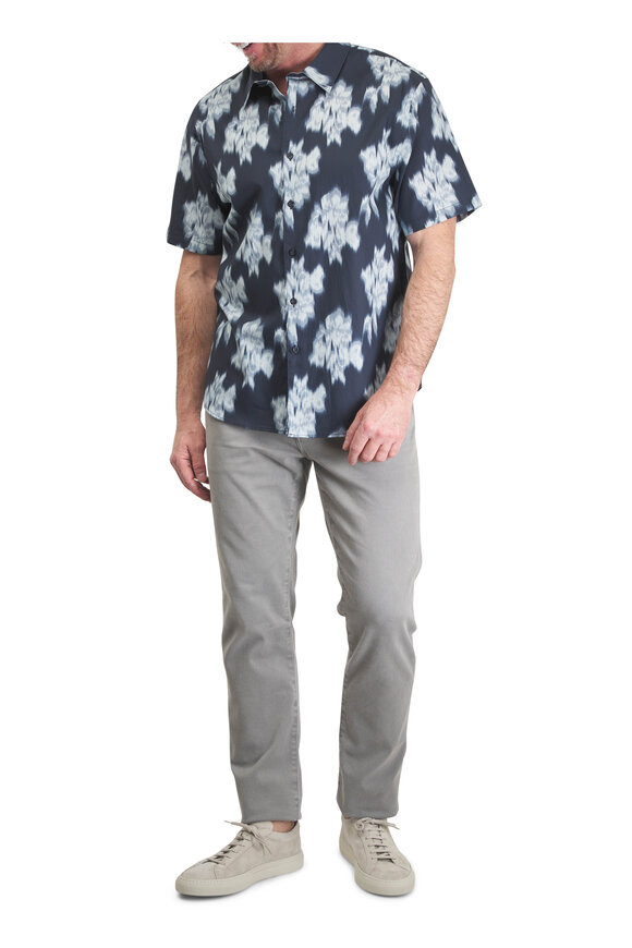 Vince Blue Rose Print Short Sleeve Sport Shirt - view 2