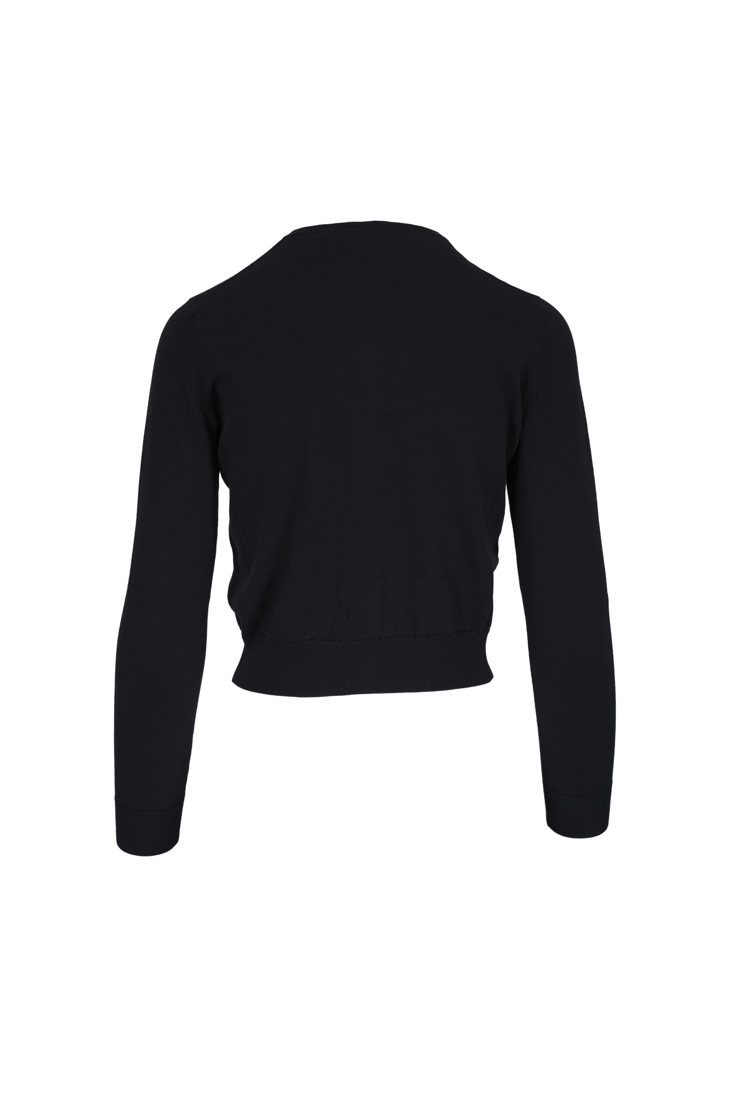 Carolina Herrera - Black Flower Embellished Cardigan