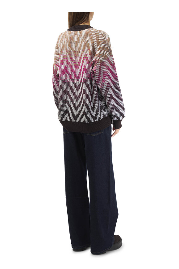 Missoni - Multicolor Chevron Wool & Cotton Ribbed Cardigan