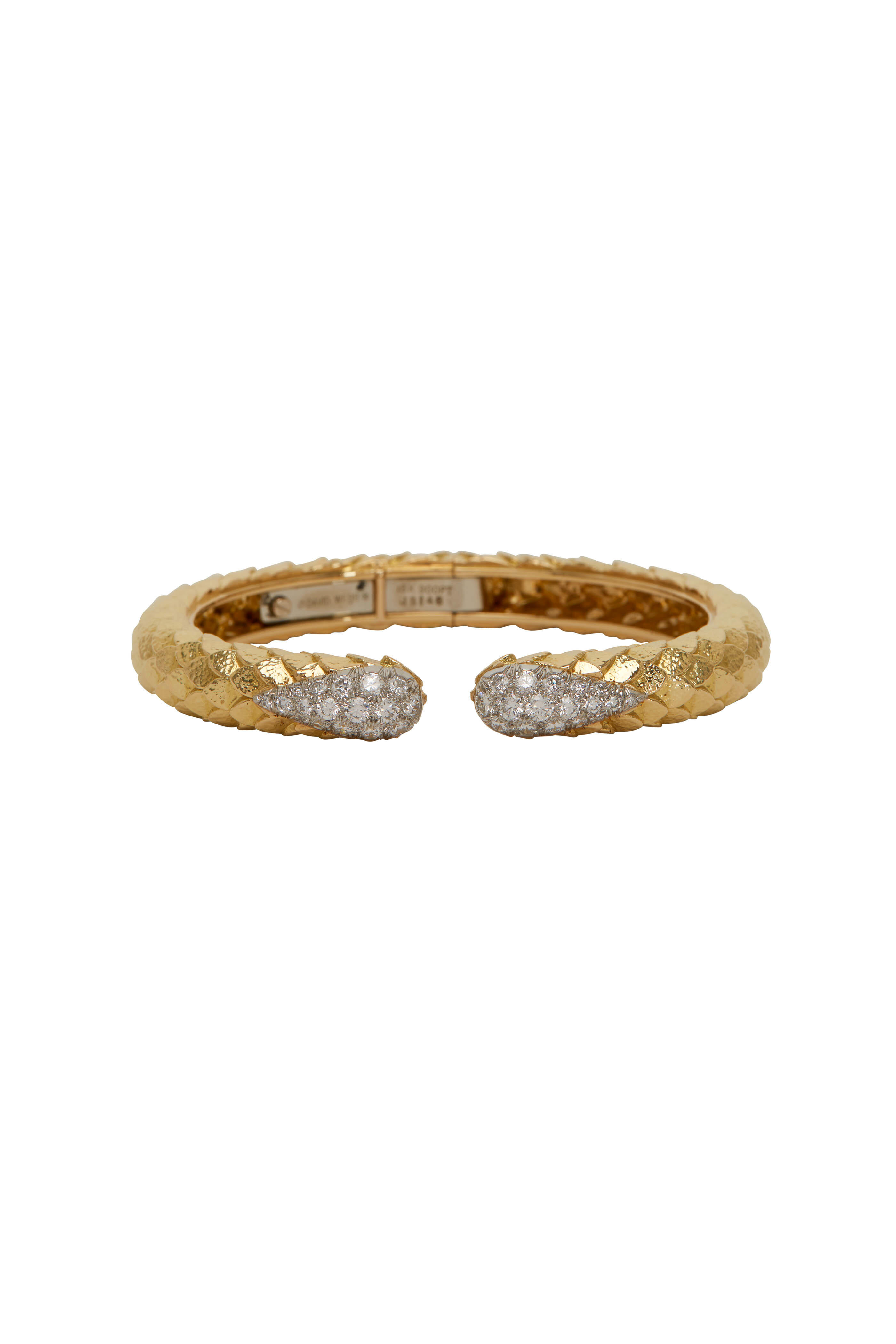 David Webb - 18K Gold & Platinum Diamond Lane Bracelet
