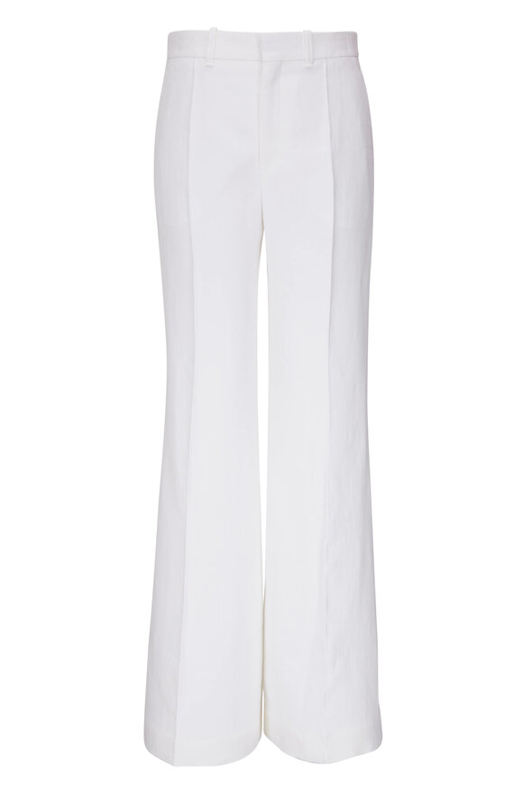 Chloé - Double Linen White Flared Pant