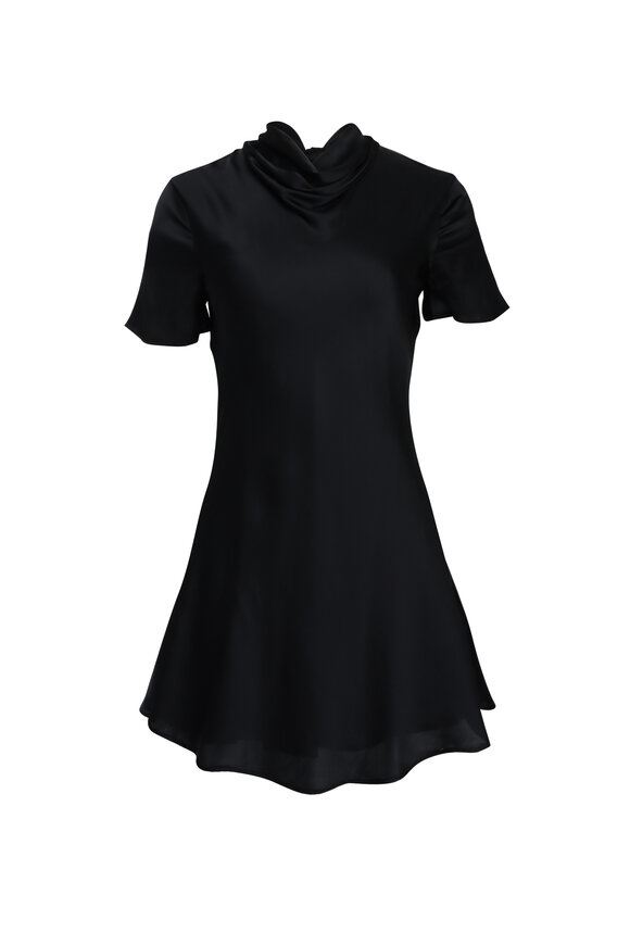 Staud Iris Black Silk Dress