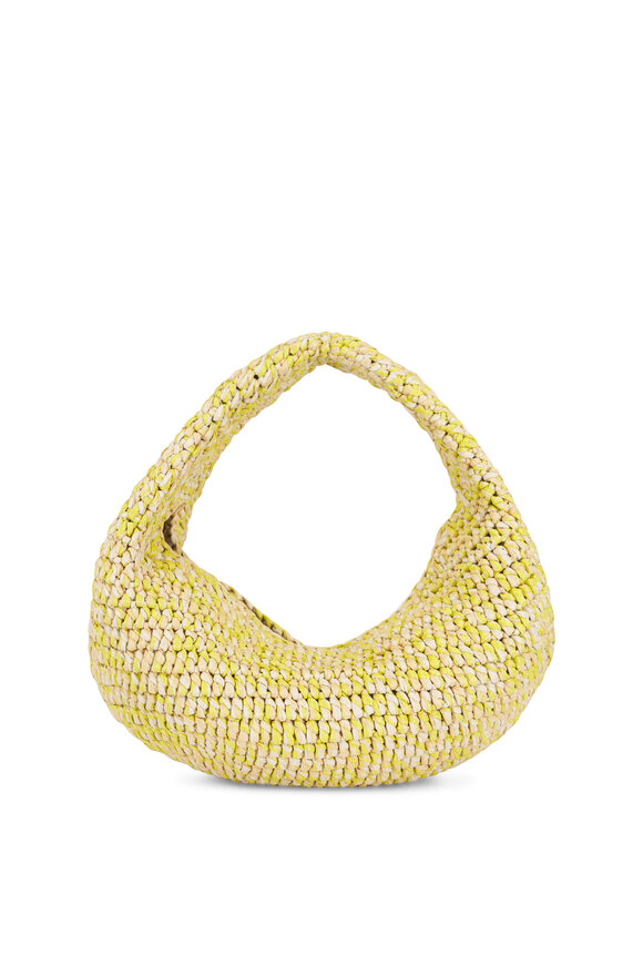 Khaite Medium Olivia Citron & White Raffia Hobo - view 3