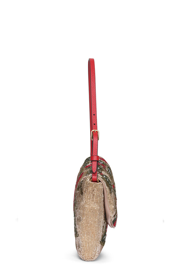 Valentino Garavani Vain VLogo Cherry Embroidered Shoulder Bag - view 6