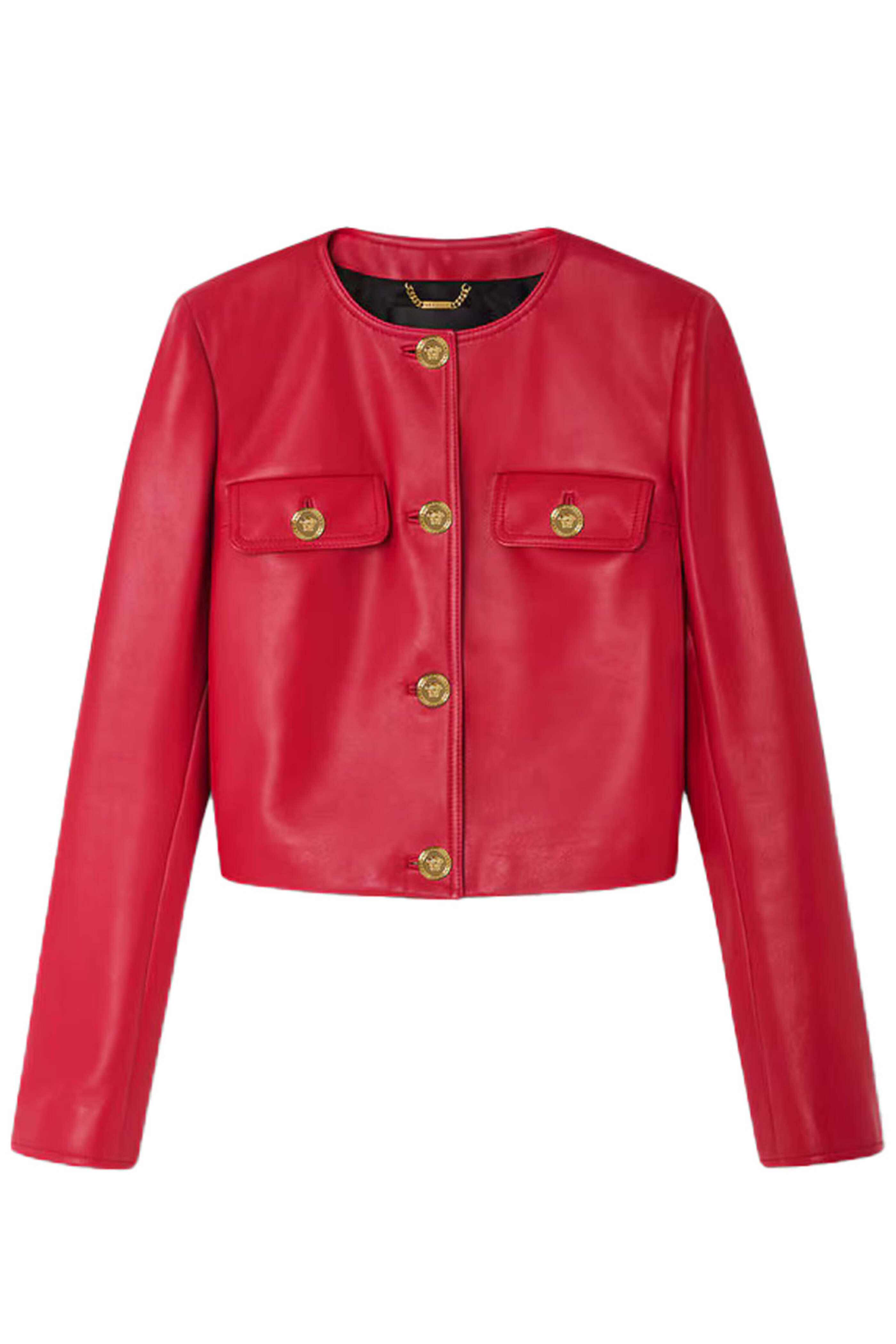 Versace - Lipstick Red Leather Jacket