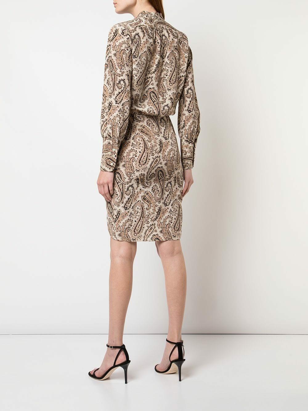 Nili Lotan - Leora Black & Beige Paisley Silk Dress