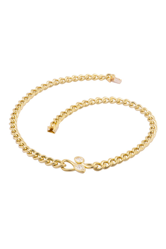 Sylva & Cie 18k Yellow Gold Moi Toi Diamond Link Necklace - view 1