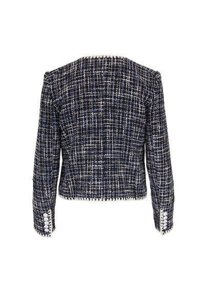 Veronica Beard - Bosea Navy Multi Tweed Embroided Jacket