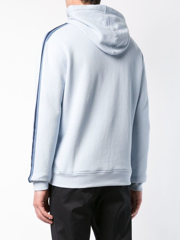 A T M - Powder Blue Striped Detail French Terry Hoodie