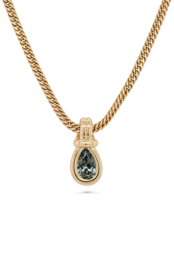 Kali Zoe 18k Yellow Gold Sapphire Hitch Pendant Necklace - view 1