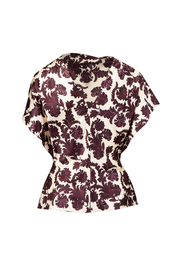 Veronica Beard Redgrave Ecru Draped Top - view 2