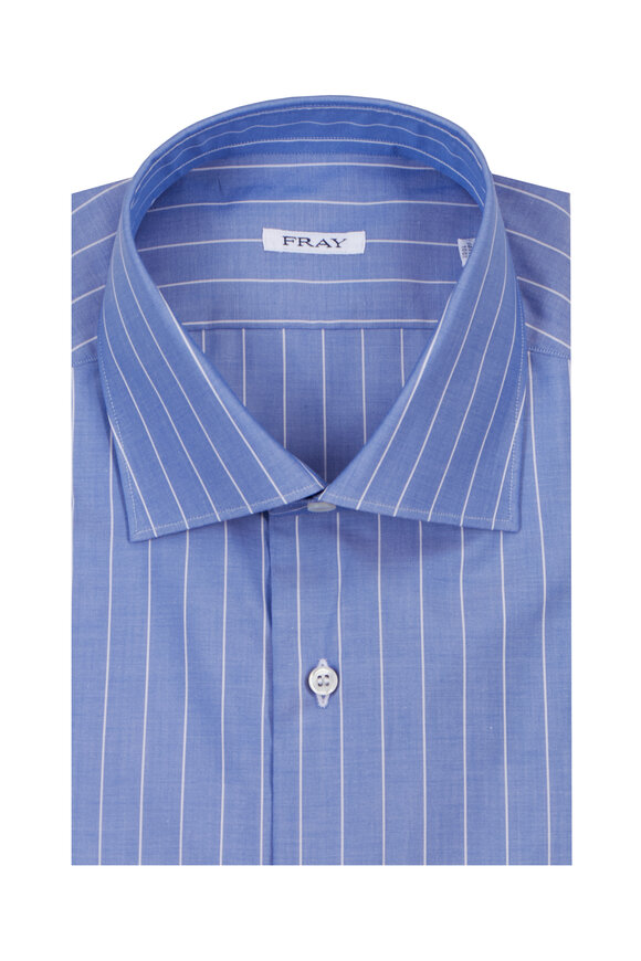 Fray Blue Stripe Cotton Sport Shirt - view 1