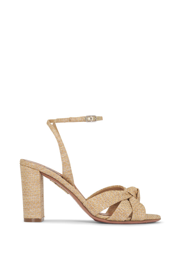 Aquazzura Nina Natural Block Sandal, 85mm - view 3