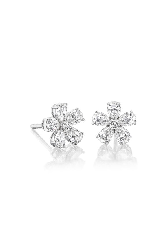 Nam Cho Georgian Rose Diamond Stud Earrings