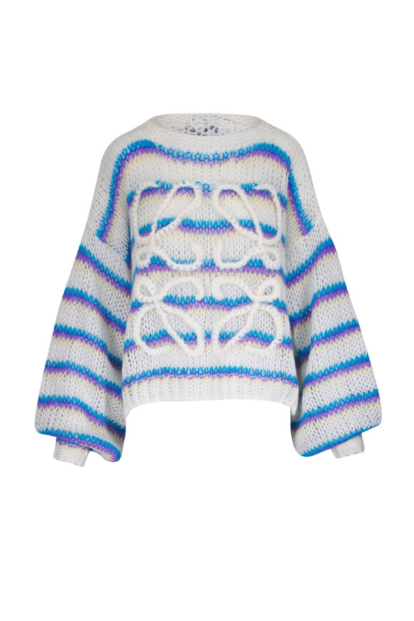 Loewe Stripe Anagram Open Knit Sweater