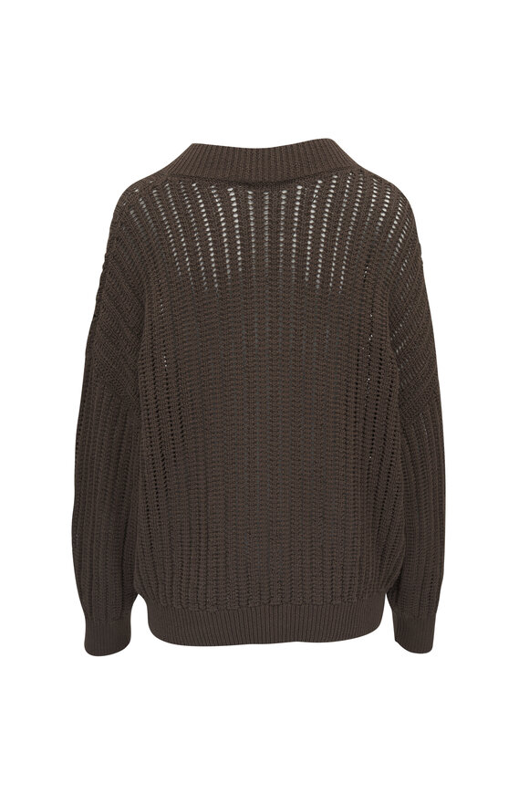 Brunello Cucinelli - Chocolate Brown Cotton Knit Sweater