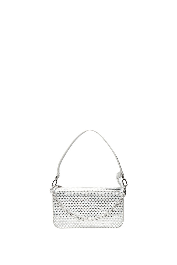 Prada - Silver Mirror Top Zip Shoulder Bag | Mitchell Stores