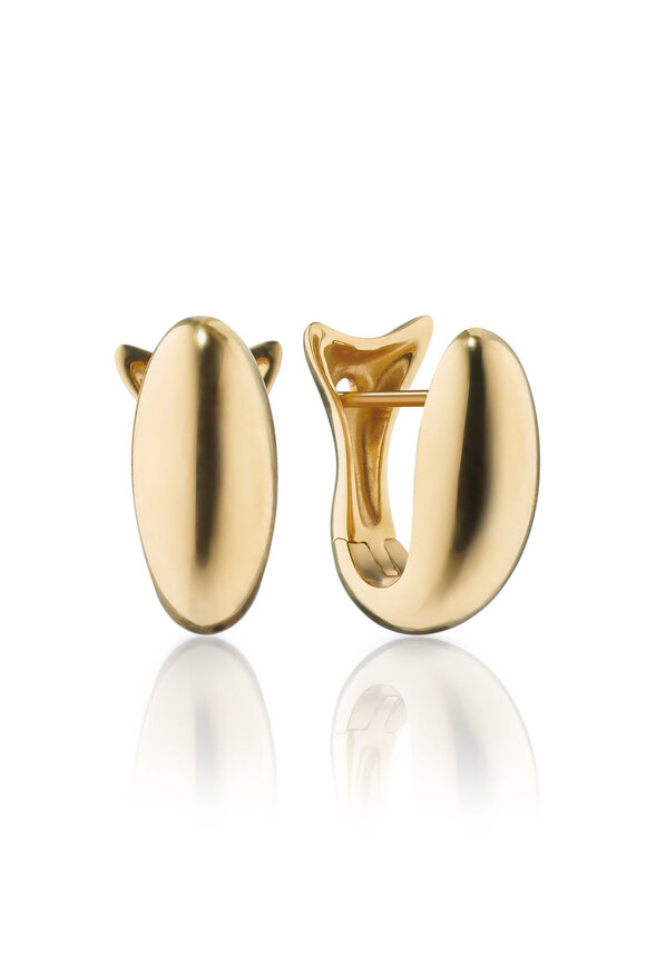 Monica Rich Kosann Perseverance 18K Gold Huggie Earrings  