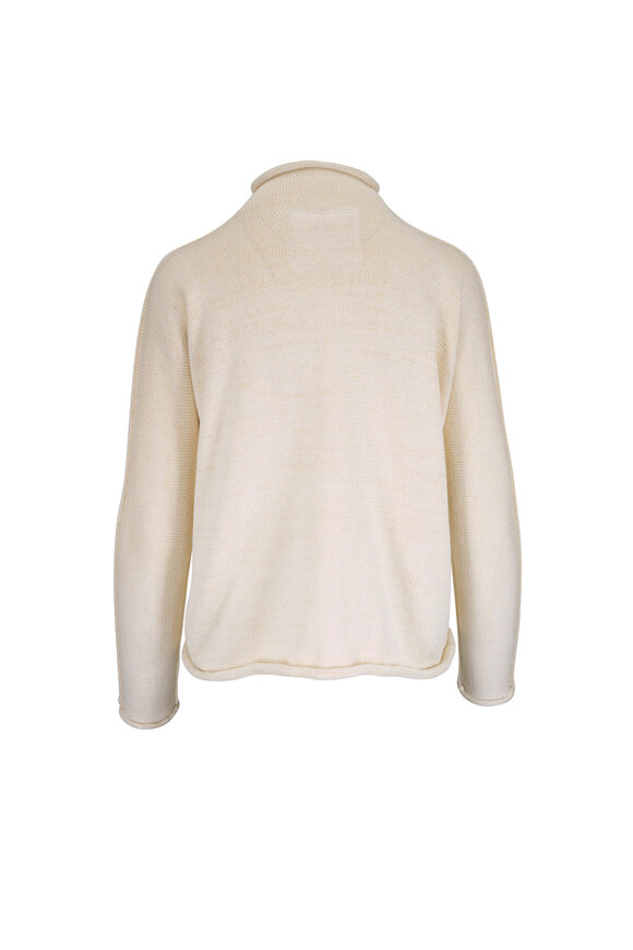 Frank & Eileen Monterey Cream & Gold Rolled Funnel Neck Sweater - view 2