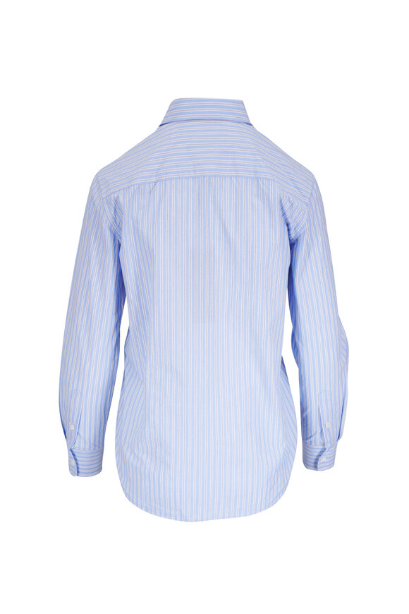 Nili Lotan Raphael Blue Stripe Button Up Blouse - view 3