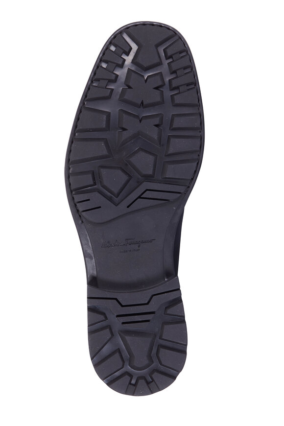 Ferragamo David Black Leather Bit Lug Sole Loafer - view 3