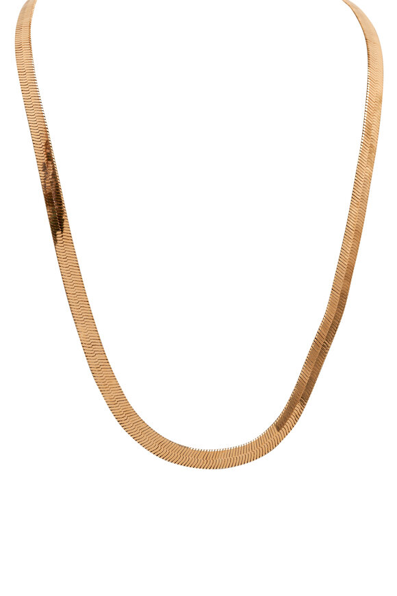 Cristina V. - Thick 16" Herringbone Chain Necklace