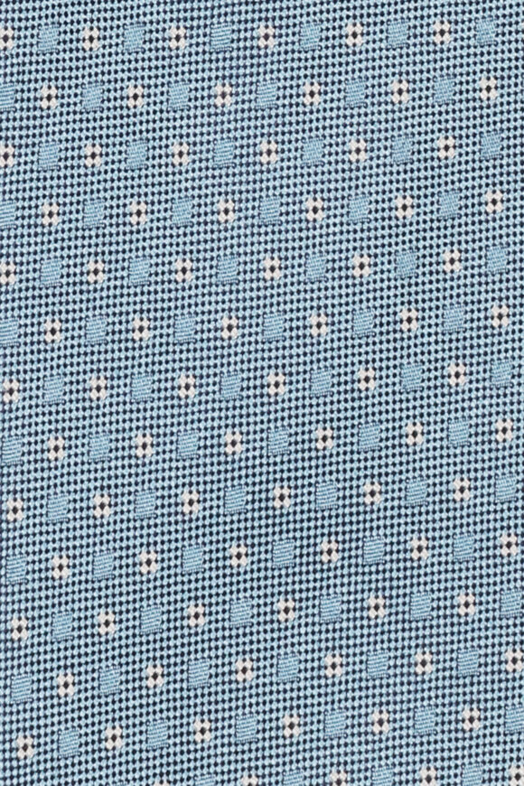 Geoff Nicholson Turquoise Micro Geometric Silk Necktie - view 2
