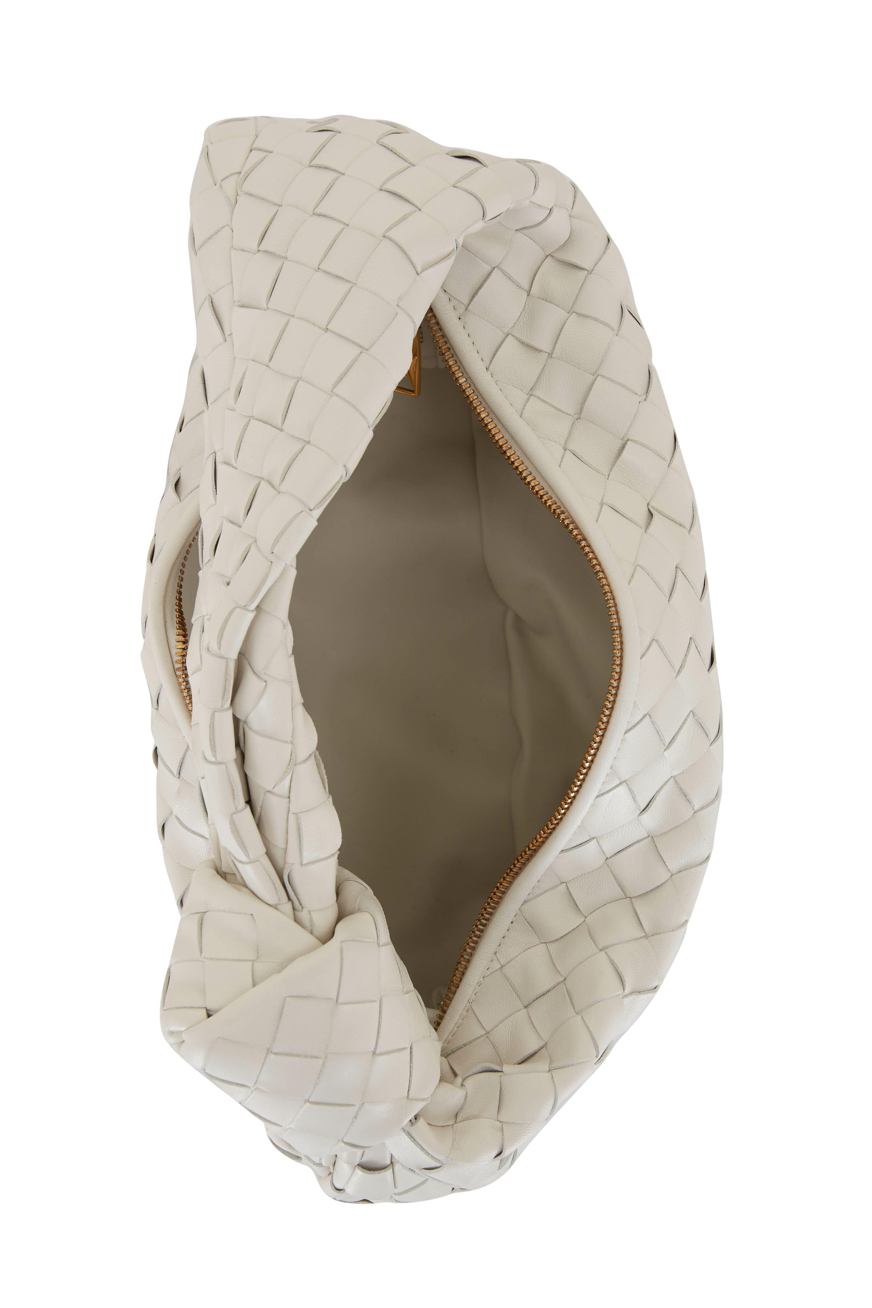 Bottega Veneta - Teen Jodie White Woven Shoulder Bag