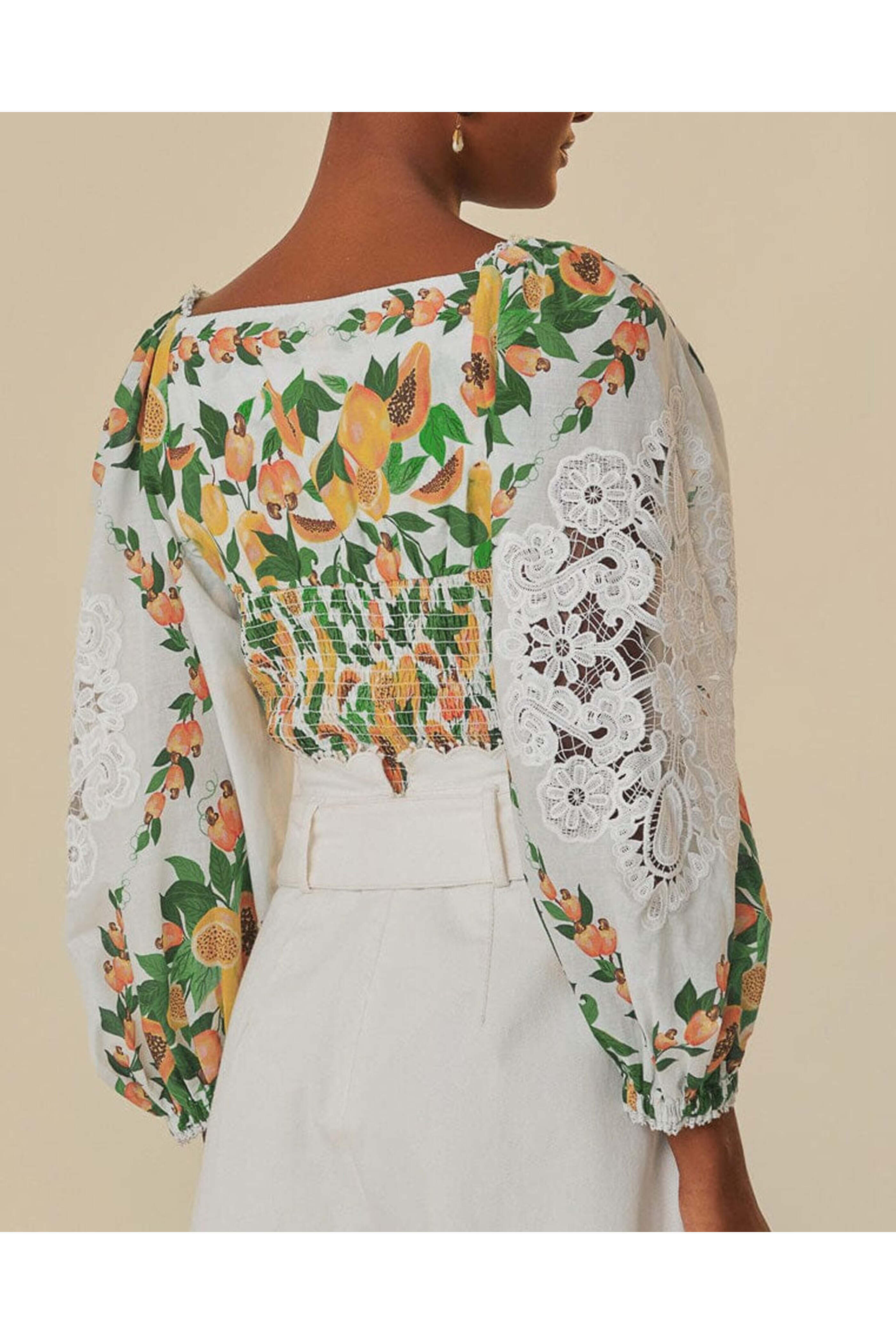 Farm Rio - Off White Papaya Salad Blouse