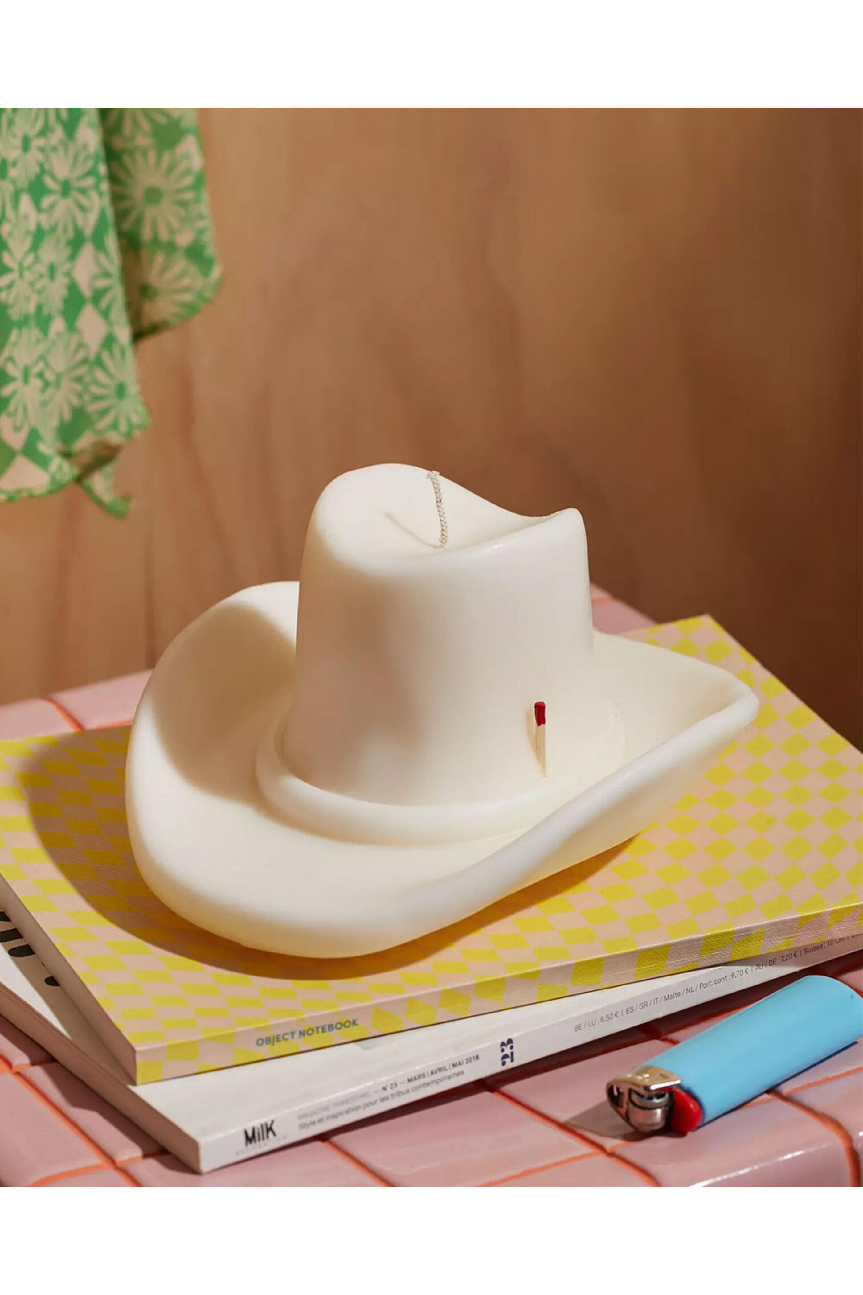 Davie Ocho Candle Co - Belle Star Cowboy Hat Candle in White