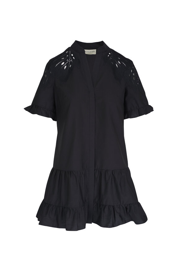 Sachin + Babi Palma Black Cotton Mini Dress 