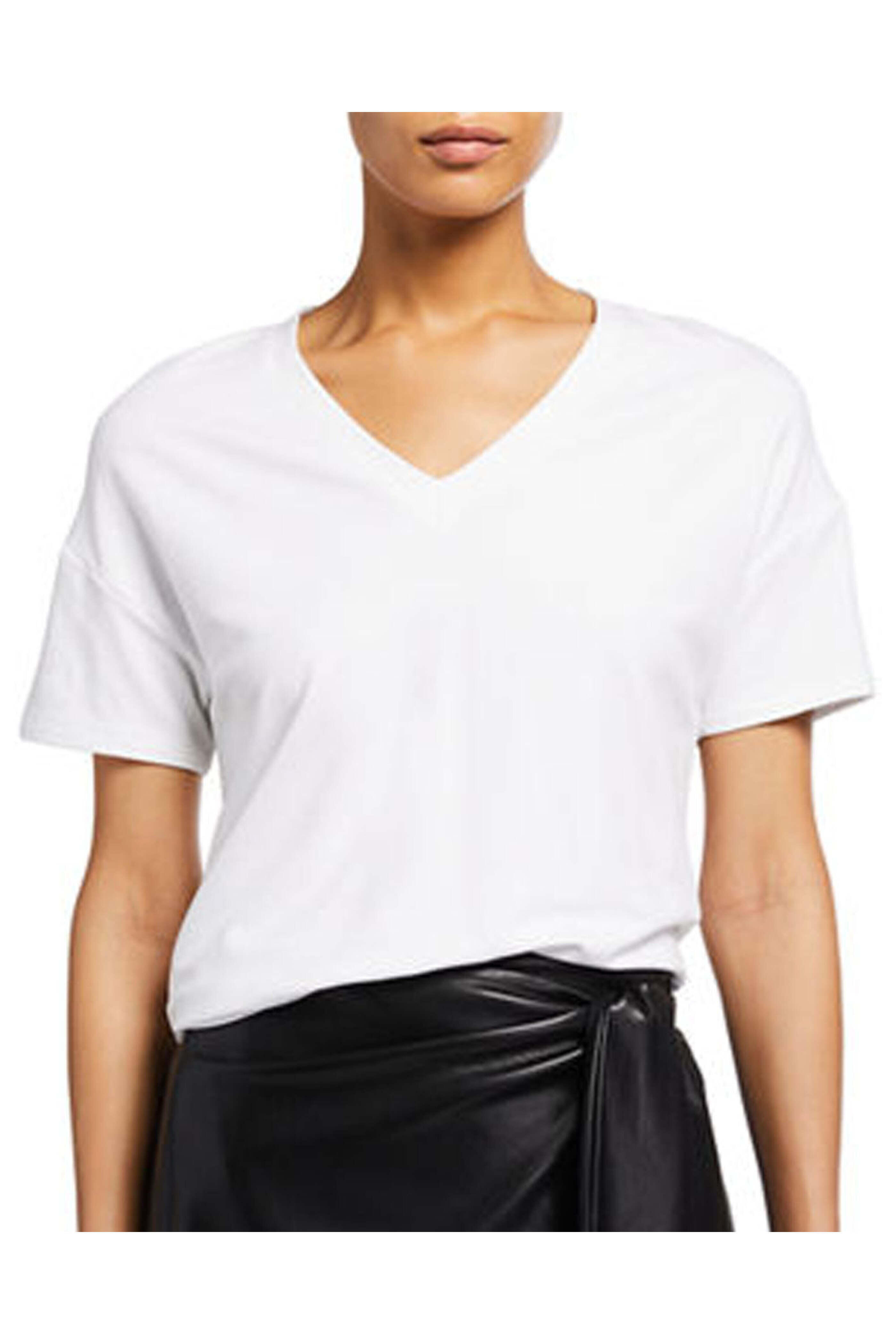 Majestic Filatures - Blanc V-Neck French Terry T-Shirt