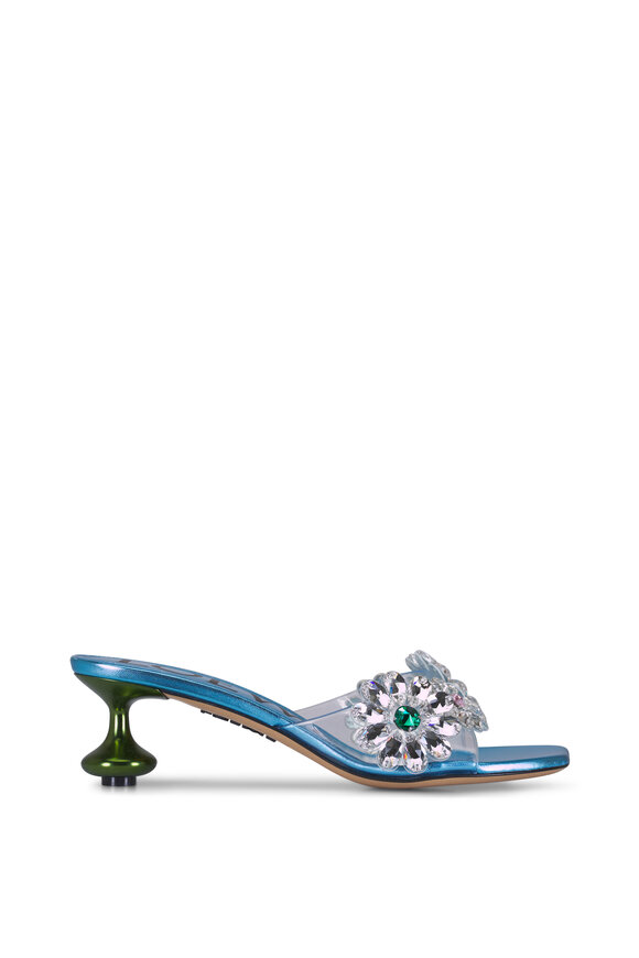 Loewe Toy Crystal Flower Turquoise Sandal, 45mm - view 3