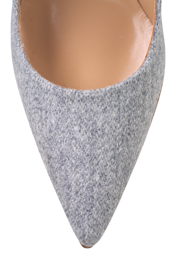 Manolo Blahnik - BB Light Gray Wool Pump, 90mm