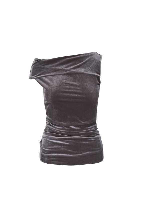 Agolde Carlin Truffle Velvet Top - view 1