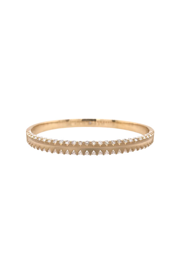 Ruchi 18k Yellow Gold Round Diamond Bangle - view 1