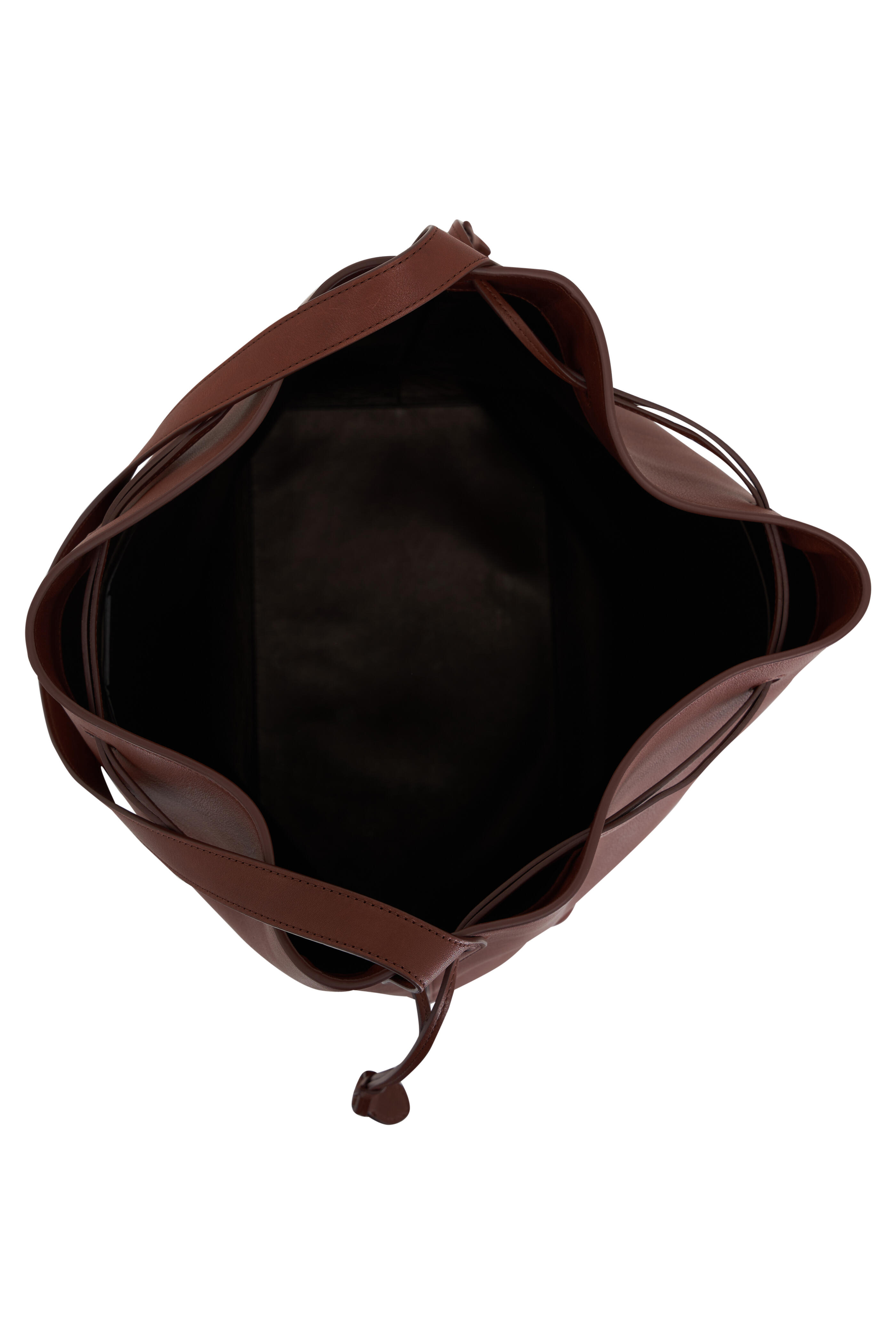 The Row - Belvedere Coffee Leather Drawstring Tote