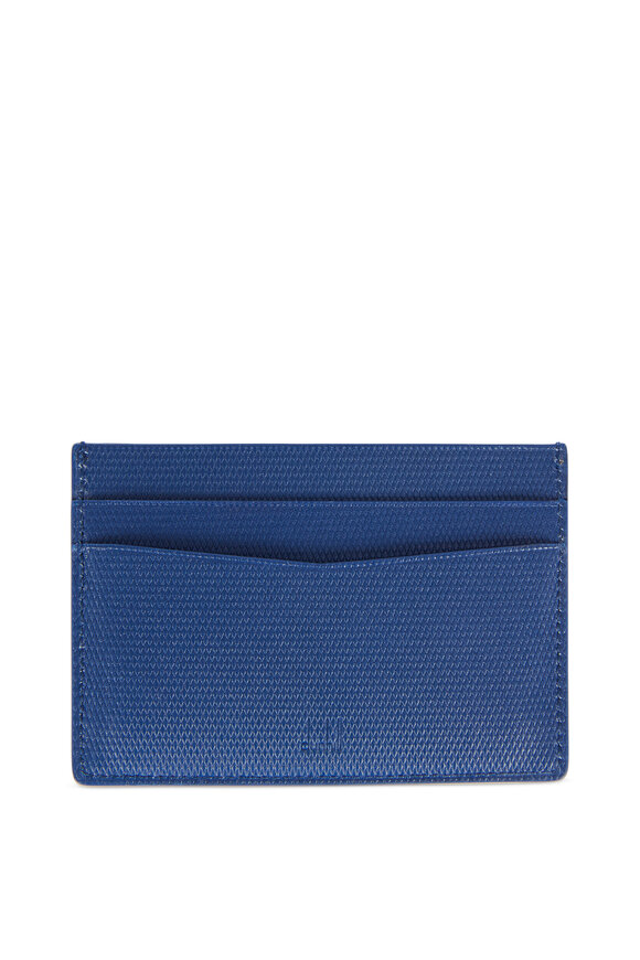 Dunhill - Dark Blue Grained Leather Card Case