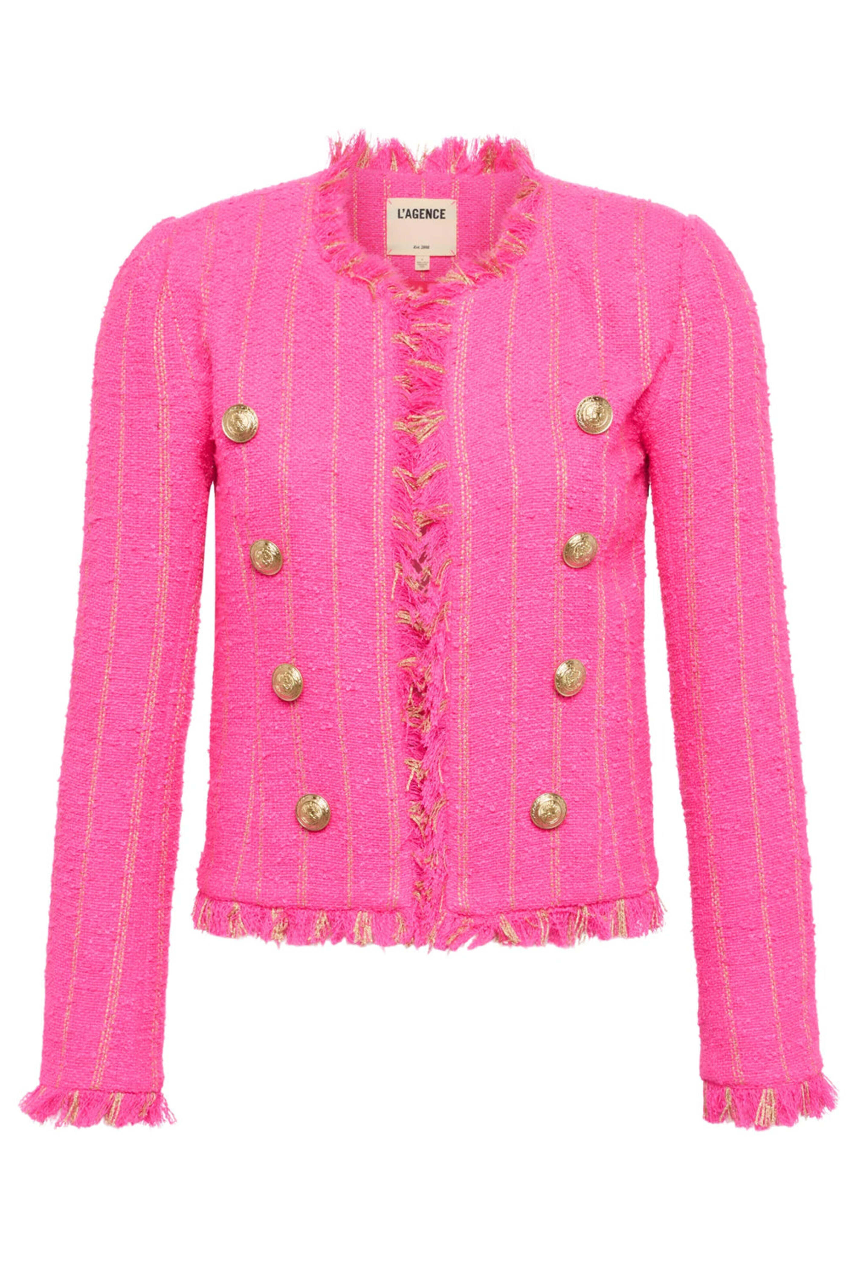 L'Agence - Shocking Pink and Gold Tinlee Jacket