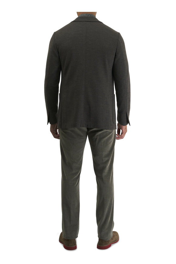 Canali - Tan Corduroy Flat Front Pant